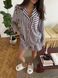 Рубашка длинный рукав + шорты из льна полоска пудра S/M 270p фото 5