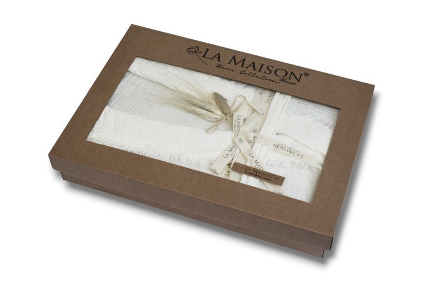 Женский муслиновый халат La Maison Alyona Crystal белый 50011-К фото