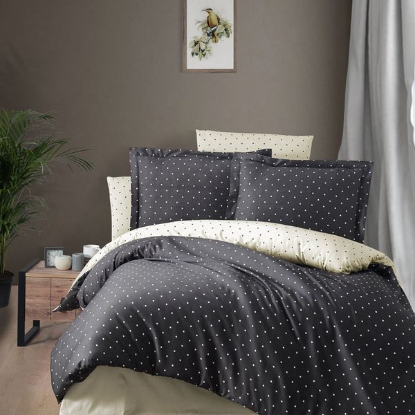 Постільна білизна First Choice Cotton Satin євро Point Antracite 21223-К фото