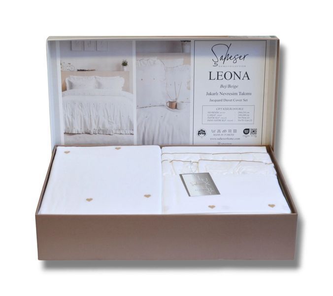 Постельное белье Saheser Jacquard евро Leona Bej 41483-К фото