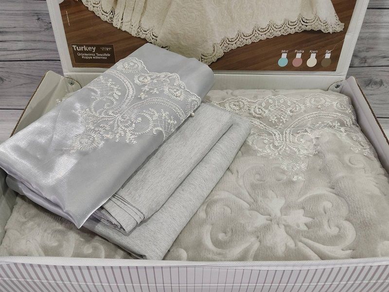 Покривало + постільна білизна Євро розмір Gri Estima 4134 фото