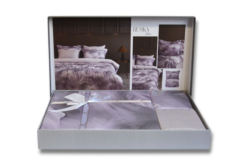 Постільна білизна First Choice Cotton Satin євро Ruska Lilac 41425-К фото