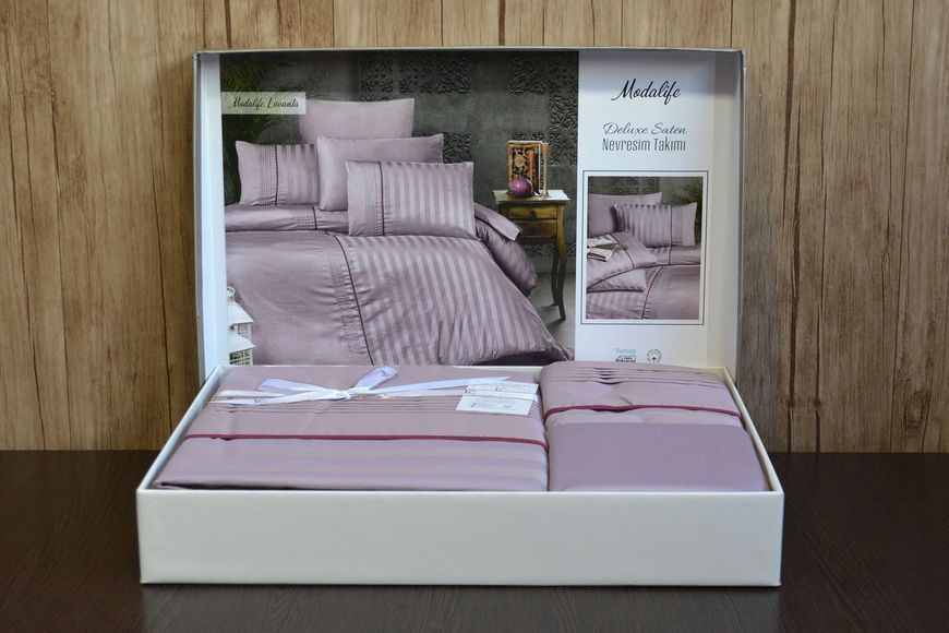 Постільна білизна First Choice Deluxe Satin євро Modalife Lavender 21173-К фото