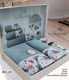 Подарунковий набір рушників La Maison 3 шт з ароматом Della Irmak 30261-К фото