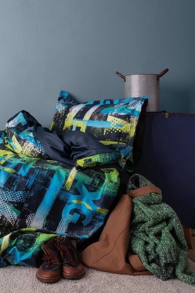 Комплект постільної білизни Issimo Digital Satin Aqua полуторний 41097-К фото