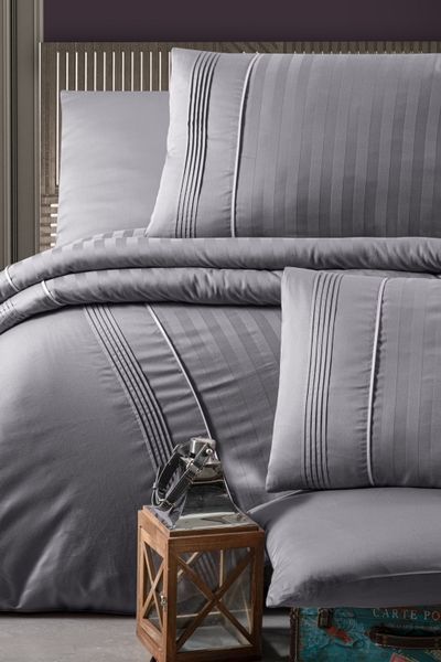 Постільна білизна First Choice Deluxe Satin євро Modalife Quicksilver 21174-К фото