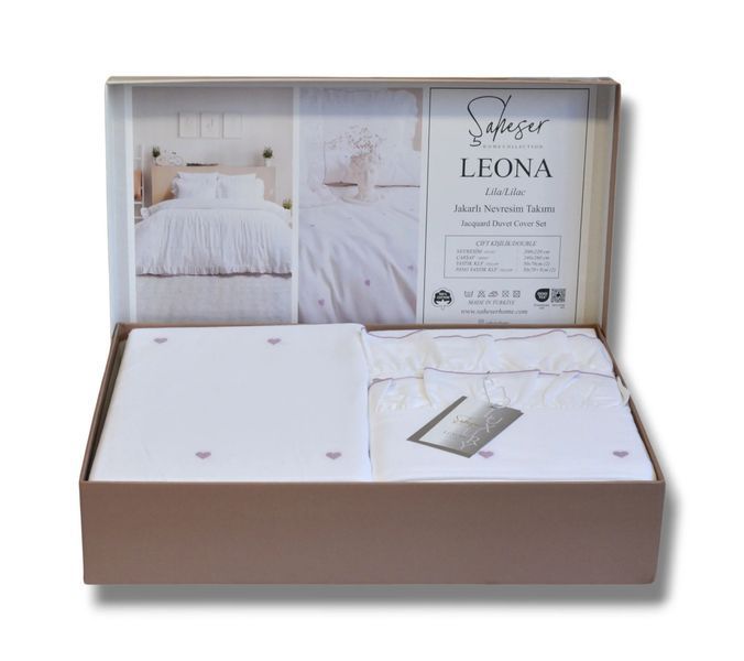 Постельное белье Saheser Jacquard евро Leona Lila 41486-К фото
