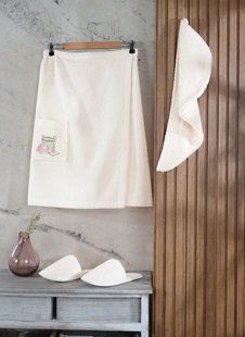 Женский набор для сауны Amore Sauna кремовый 50014-К фото