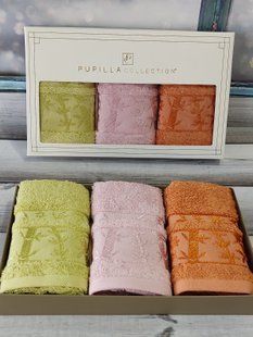 Подарунковий набір кухонних рушників Pupilla Elit koyu yesil 30х50см 3шт 4940 yesil фото