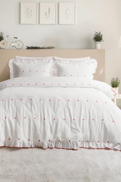 Постельное белье Saheser Jacquard евро Leona Kirmizi 41485-К фото