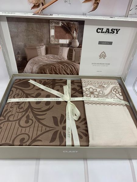 Постільна білизна євро Clasy Premium Satin Lalin V1 1005564 фото