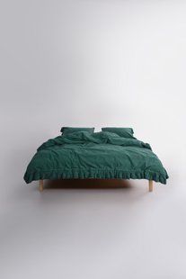 Постільна білизна Limasso Stonewashed Ranforse євро Sicilia Darc Green 41624-К фото