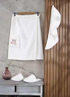 Женский набор для сауны Amore Sauna белый 50015-К фото
