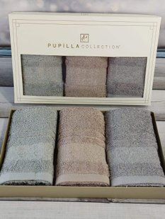 Подарунковий набір кухонних рушників Pupilla Kristal bej 30х50см 3шт 5020 bej фото