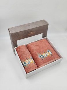 Подарунковий набір рушників Maribor 2 шт Love Kiremit 30435-K фото