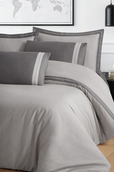 Постільна білизна євро розмір La Romano Mona Premium Satin Alara Ash 41586-К фото