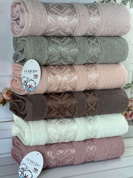 Набор махровых полотенец Cestepe MicroCotton Premium Falfa 50х90 см лицевые 6 шт. 6176 фото