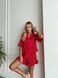 Мусліновий костюм-піжама Сорочка + Шорти, червоний S/M 167p фото 2