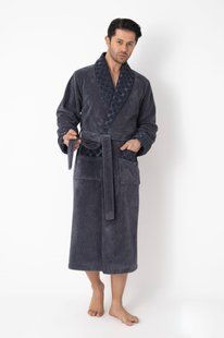 Чоловічий велюровий халат Nusa антрацит L/XL 15165-g фото