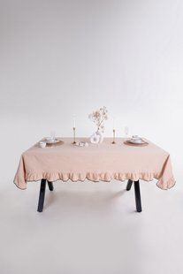Скатертина з вареної бавовни Limasso Exclusive Esualte 160&times;220 см. Akdeniz Bej 33225-К фото