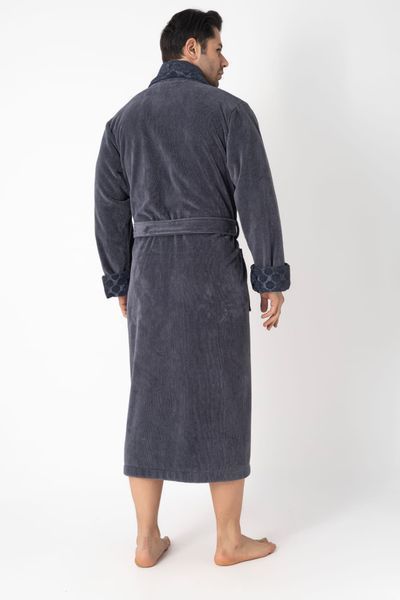 Чоловічий велюровий халат Nusa антрацит L/XL 15165-g фото