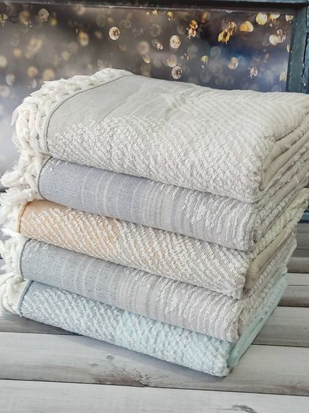 Пляжные полотенца пештемал Mita antrasit Хлопок 100% 4697 фото