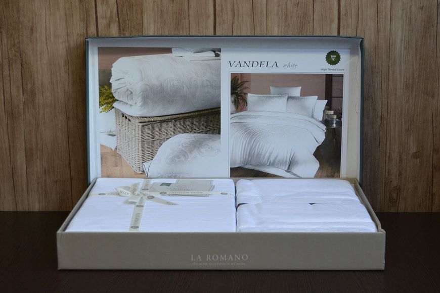 Постельное белье семейный размер La Romano Premium Satin Vandela White 41058-К фото