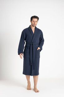 Чоловічий мусліновий халат Nusa синій L/XL 24670-К фото
