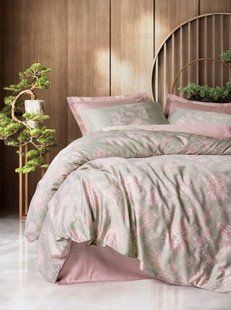 Постільна білизна сімейний розмір Cotton Box Lux Satin Benula Pudra 1001146 фото