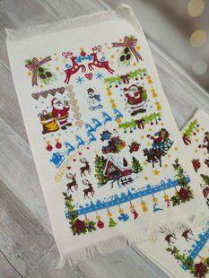 Набір 12шт.новорічних рушників Merry Christmas 40х60см 1001115 фото