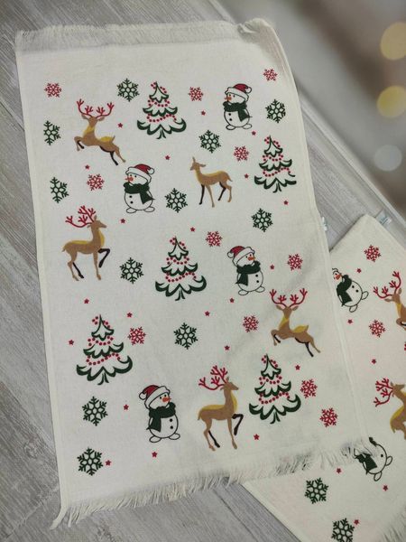 Набір 12шт.новорічних рушників Merry Christmas 40х60см 1001115 фото