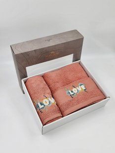 Подарунковий набір рушників Maribor 3 шт Love Kiremit 30420-K фото