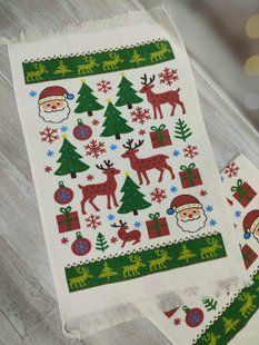 Набір 12шт.новорічних рушників Merry Christmas 40х60см 1001116 фото