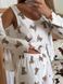 Домашній костюм-піжама Кофта + Топ + Шорти Teddy крем S/M 253t фото 4