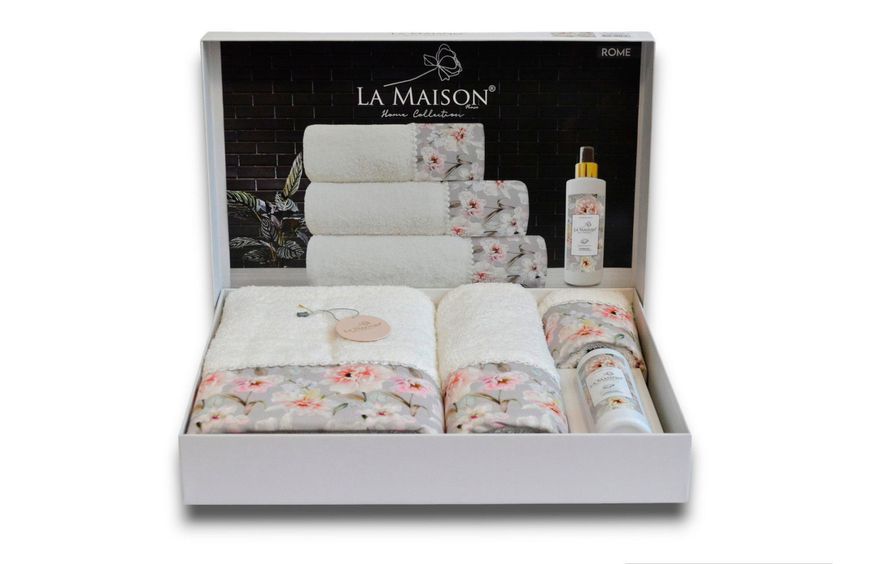 Подарунковий набір рушників La Maison 3 шт з ароматом Rome 30270-К фото