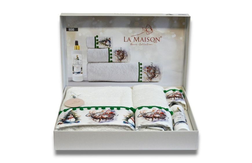 Подарочный набор полотенец La Maison 3 шт с ароматом Nicho 30482-К фото