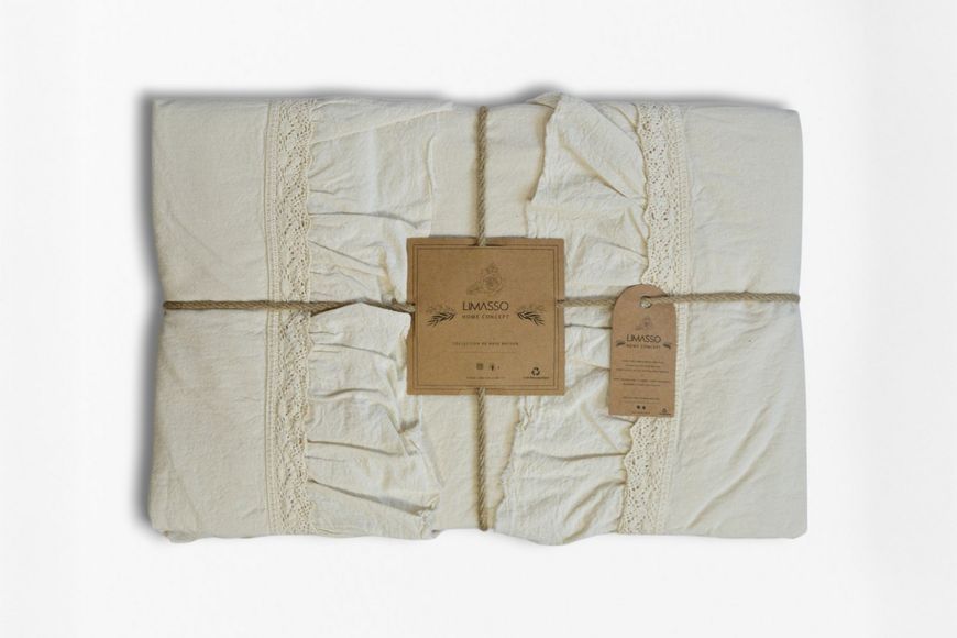 Постельное белье Limasso Stonewashed Francesca размер евро Cream 40964-К фото