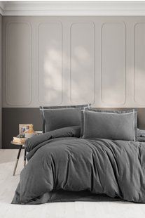 Фланелева постільна білизна First Choice Flanel євро Soprano Antracite 40701-К фото