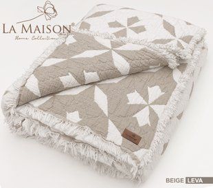 Муслінове покривало La Maison 220 х 240 см. Leva Beige бежевий 34382-К фото