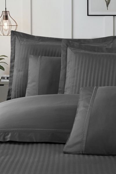 Постельное белье евро размер La Romano Mona Premium Satin Orcella Grey 41589-К фото