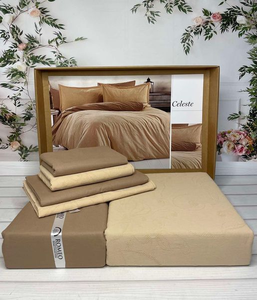 Постільна білизна Romeo Home Poplin Jacquard Celeste розмір євро 1010 фото