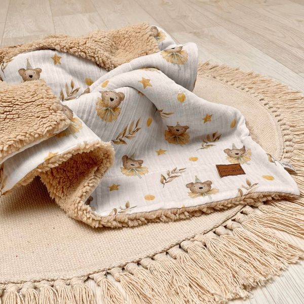 Детский плед муслин на меху Teddy Мишки 7023730 фото