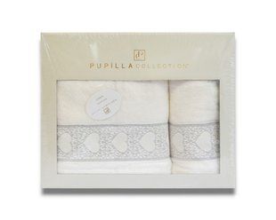 Подарунковий набір бамбукових рушників Pupilla Love Krem 100% Бавовна 30534-K фото