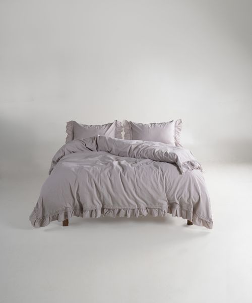 Постільна білизна Limasso Stonewashed Francesca розмір євро Opal Grey 40961-К фото