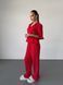 Домашній костюм Сердечко Сорочка + Штани, червоний S/M 209red фото 3