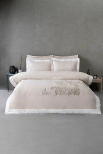 Постельное белье Dantela Vita сатин с вышивкой евро Feel Bej 41475-К фото