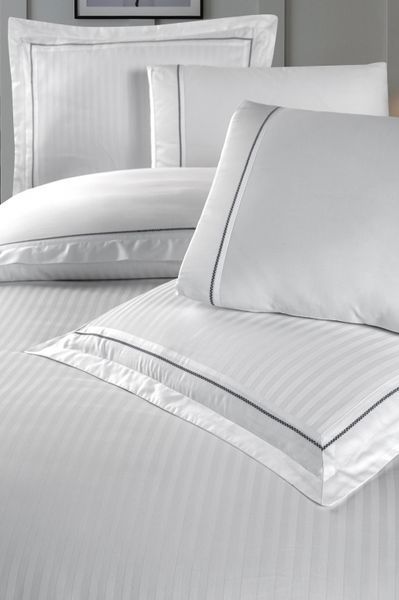 Постільна білизна євро розмір La Romano Mona Premium Satin Orcella White 41588-К фото