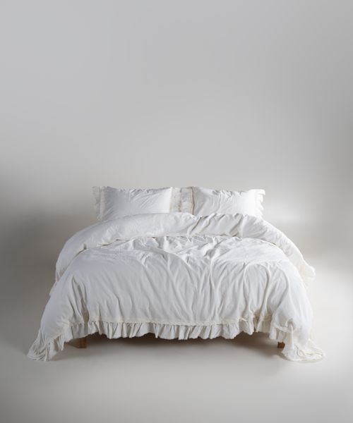 Постільна білизна Limasso Stonewashed Francesca розмір євро Snow Whit 40963-К фото