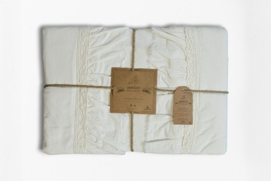 Постільна білизна Limasso Stonewashed Francesca розмір євро Snow Whit 40963-К фото