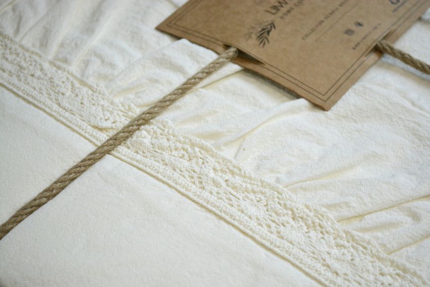 Постільна білизна Limasso Stonewashed Francesca розмір євро Snow Whit 40963-К фото